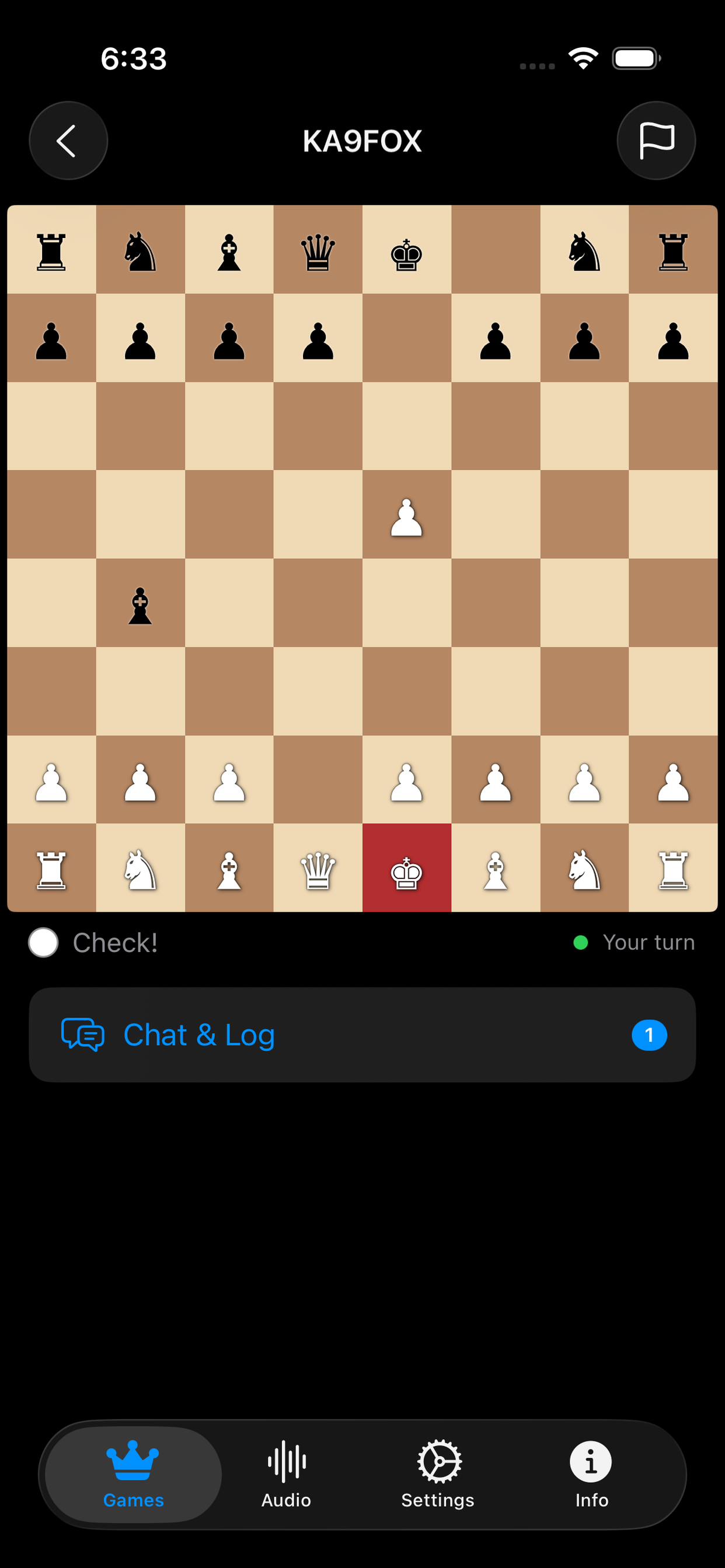 PacketChess showing check detection